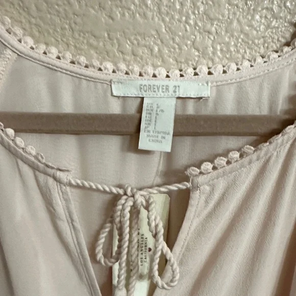 NWT Forever 21 Cream Tunic with Lace Accents | Y2K Coquette - Picture 3 of 5